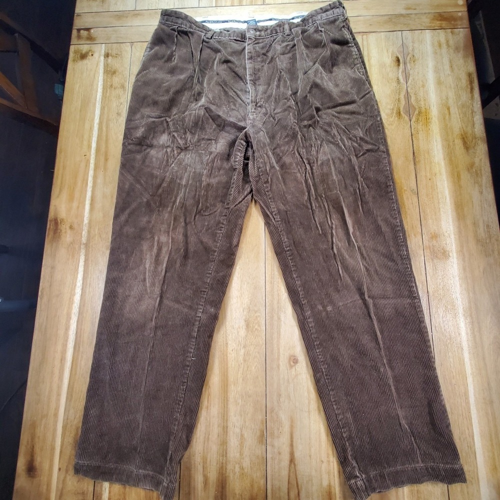 VTG Polo Ralph Lauren Andrew Pant Corduroy Pants Mens 40x32 Pleated Baggy Y2K - Picture 4 of 10